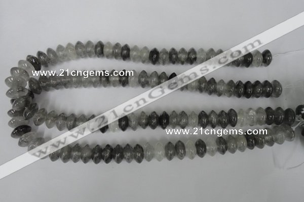 CCQ328 15.5 inches 7*13mm rondelle cloudy quartz beads wholesale