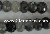 CCQ333 15.5 inches 10*14mm faceted rondelle cloudy quartz beads