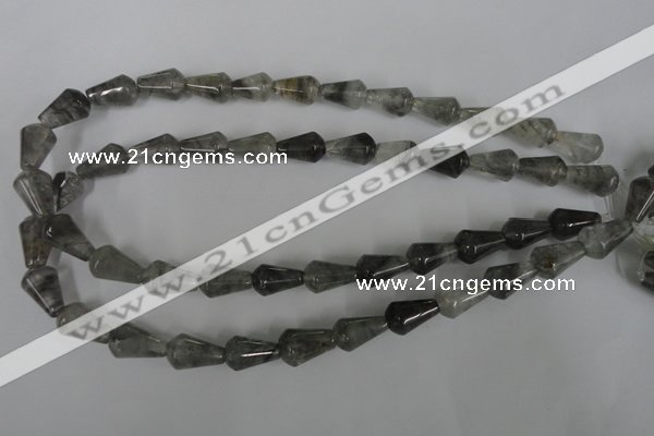 CCQ338 15.5 inches 10*15mm teardrop cloudy quartz beads wholesale