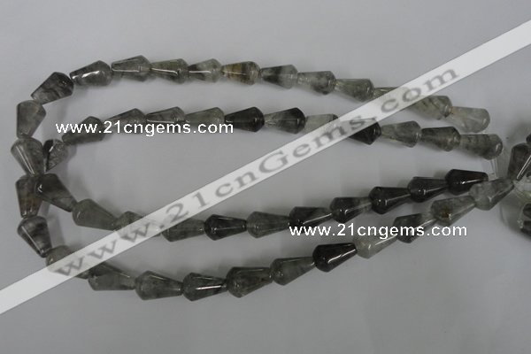 CCQ338 15.5 inches 10*15mm teardrop cloudy quartz beads wholesale