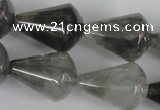 CCQ340 15.5 inches 18*25mm teardrop cloudy quartz beads wholesale