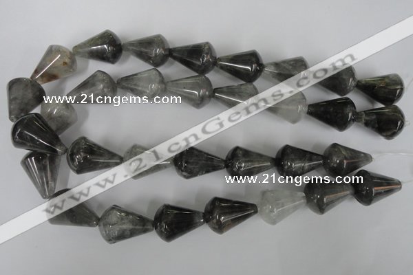 CCQ340 15.5 inches 18*25mm teardrop cloudy quartz beads wholesale