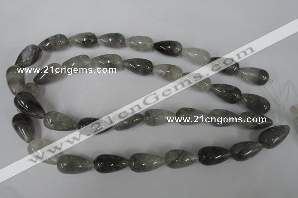 CCQ342 15.5 inches 12*22mm teardrop cloudy quartz beads wholesale