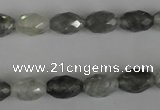 CCQ348 15.5 inches 8*12mm faceted rice cloudy quartz beads wholesale