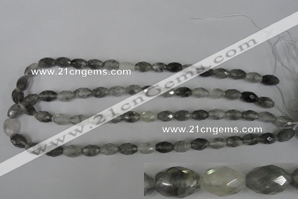 CCQ348 15.5 inches 8*12mm faceted rice cloudy quartz beads wholesale