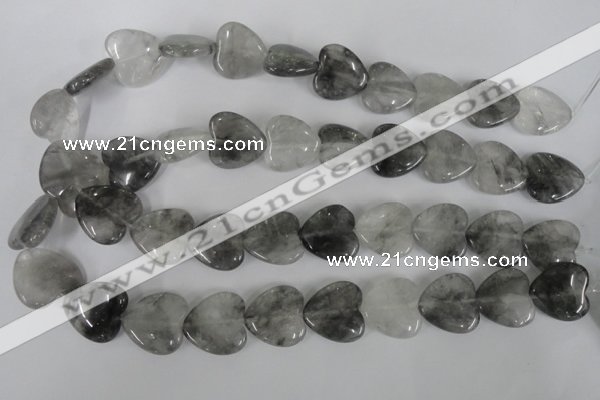 CCQ384 15.5 inches 20*20mm heart cloudy quartz beads wholesale