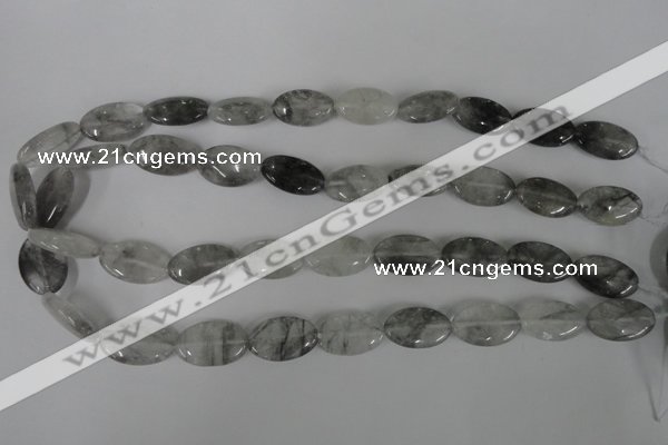 CCQ388 15.5 inches 12*20mm oval cloudy quartz beads wholesale