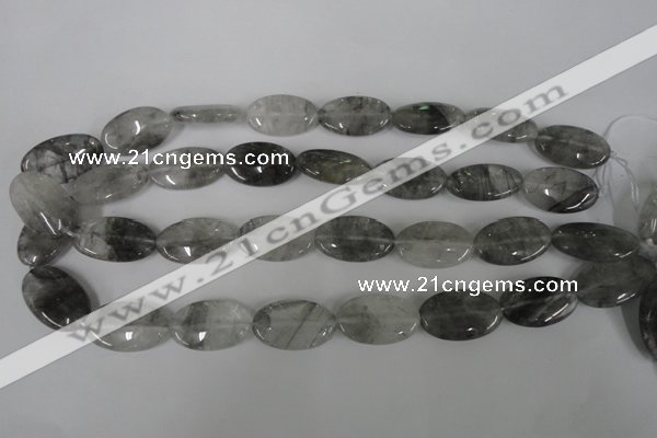 CCQ389 15.5 inches 15*25mm oval cloudy quartz beads wholesale