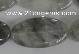 CCQ392 15.5 inches 20*40mm oval cloudy quartz beads wholesale