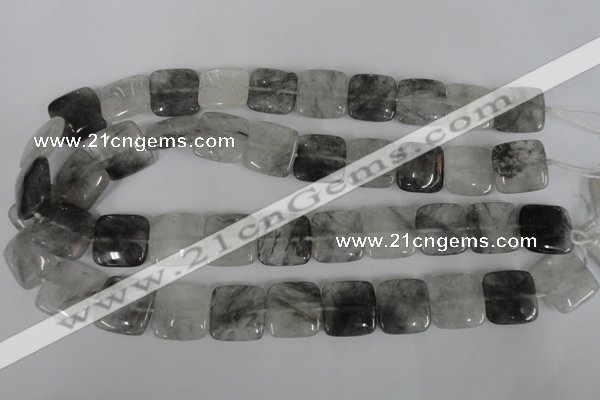 CCQ411 15.5 inches 18*18mm square cloudy quartz beads wholesale