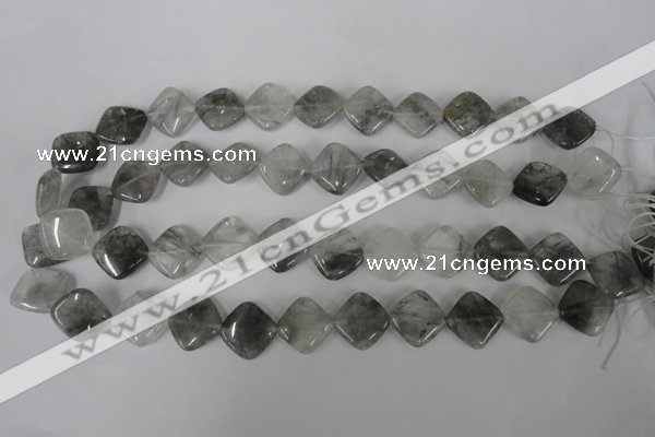 CCQ420 15.5 inches 15*15mm diamond cloudy quartz beads wholesale