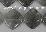 CCQ423 15.5 inches 20*20mm diamond cloudy quartz beads wholesale