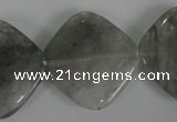 CCQ425 15.5 inches 25*25mm diamond cloudy quartz beads wholesale