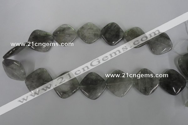 CCQ425 15.5 inches 25*25mm diamond cloudy quartz beads wholesale