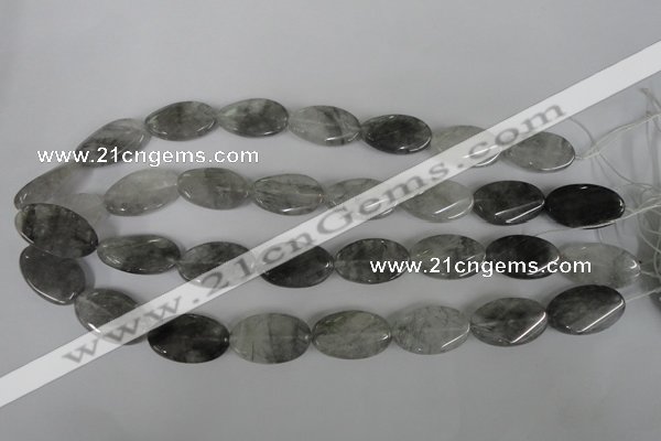 CCQ455 15.5 inches 15*25mm twisted oval cloudy quartz beads wholesale