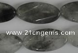 CCQ456 15.5 inches 15*30mm twisted oval cloudy quartz beads wholesale