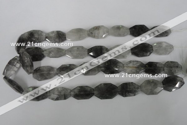 CCQ500 15.5 inches 16*25mm faceted octagonal cloudy quartz beads