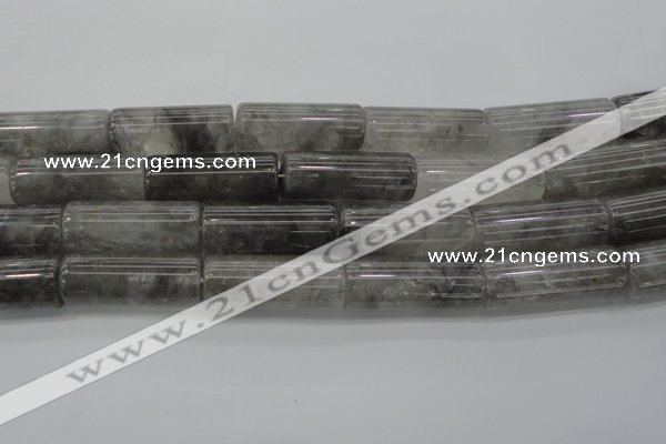 CCQ552 15.5 inches 16*40mm tube cloudy quartz beads wholesale