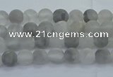 CCQ560 15.5 inches 4mm round matte cloudy quartz beads wholesale