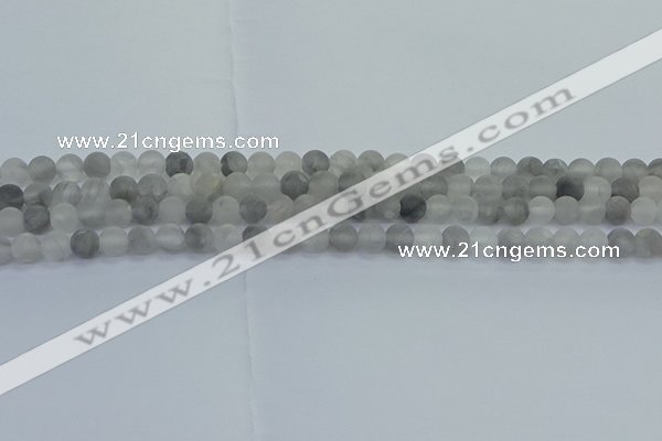 CCQ561 15.5 inches 6mm round matte cloudy quartz beads wholesale