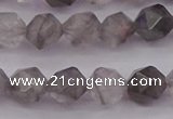 CCQ572 15.5 inches 8mm faceted nuggets cloudy quartz beads