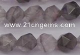 CCQ573 15.5 inches 10mm faceted nuggets cloudy quartz beads