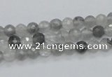 CCQ58 15.5 inches 6mm faceted round cloudy quartz beads wholesale