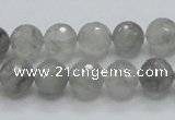 CCQ60 15.5 inches 10mm faceted round cloudy quartz beads wholesale