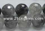 CCQ63 15.5 inches 16mm faceted round cloudy quartz beads wholesale