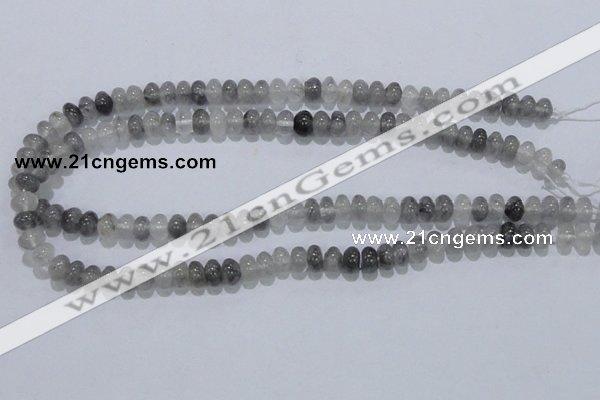 CCQ67 15.5 inches 5*8mm rondelle cloudy quartz beads wholesale