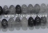 CCQ69 15.5 inches 7*12mm rondelle cloudy quartz beads wholesale