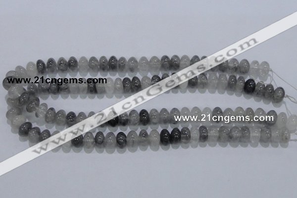 CCQ69 15.5 inches 7*12mm rondelle cloudy quartz beads wholesale