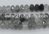 CCQ73 15.5 inches 6*8mm faceted rondelle cloudy quartz beads wholesale