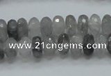 CCQ74 15.5 inches 7*10mm faceted rondelle cloudy quartz beads wholesale