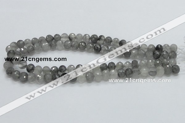 CCQ77 15.5 inches 8*10mm faceted rondelle cloudy quartz beads wholesale