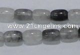 CCQ80 15.5 inches 8*12mm column cloudy quartz beads wholesale