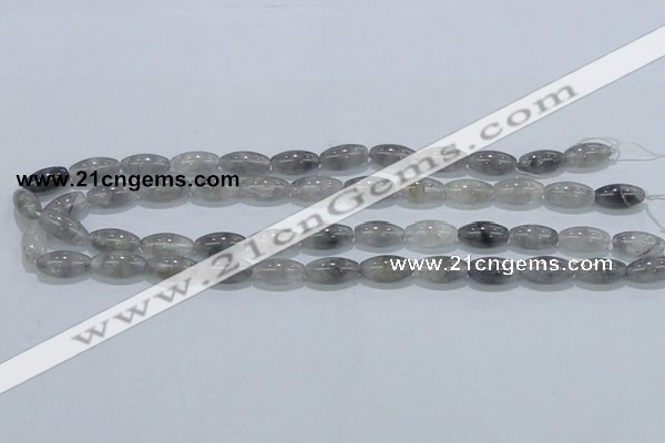 CCQ81 15.5 inches 8*16mm rice cloudy quartz beads wholesale