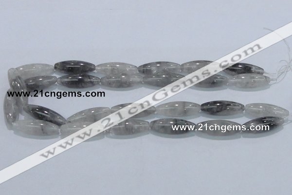 CCQ85 15.5 inches 10*30mm rice cloudy quartz beads wholesale