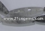 CCQ86 15.5 inches 10*40mm rice cloudy quartz beads wholesale