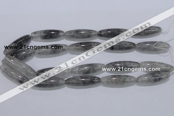 CCQ87 15.5 inches 12*40mm rice cloudy quartz beads wholesale