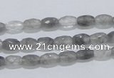 CCQ89 15.5 inches 5*8mm faceted rice cloudy quartz beads wholesale