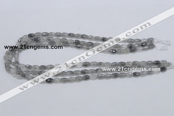 CCQ89 15.5 inches 5*8mm faceted rice cloudy quartz beads wholesale