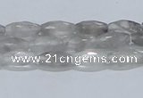 CCQ91 15.5 inches 6*12mm faceted rice cloudy quartz beads wholesale