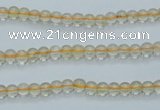 CCR01 15.5 inches 4mm round natural citrine gemstone beads wholesale