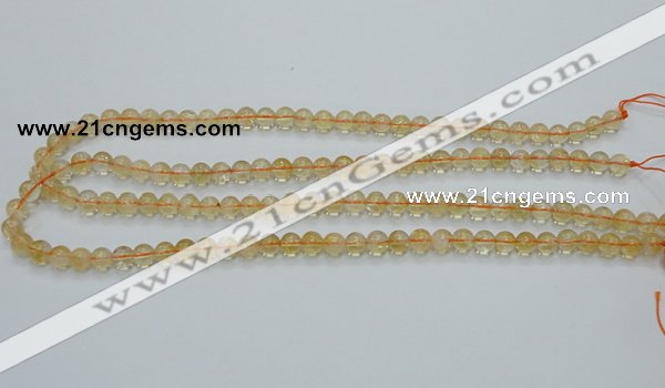 CCR02 15.5 inches 7mm round natural citrine gemstone beads wholesale