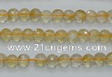 CCR03 15.5 inches 6mm faceted round natural citrine gemstone beads