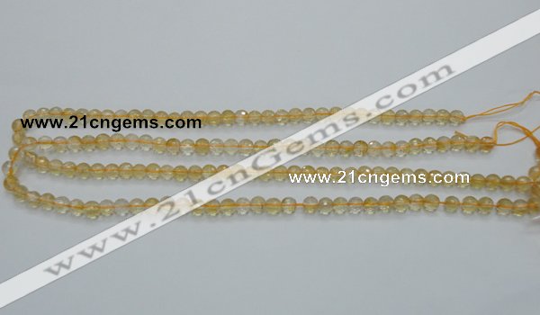 CCR03 15.5 inches 6mm faceted round natural citrine gemstone beads