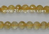 CCR04 15.5 inches 8mm faceted round natural citrine gemstone beads