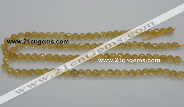 CCR04 15.5 inches 8mm faceted round natural citrine gemstone beads