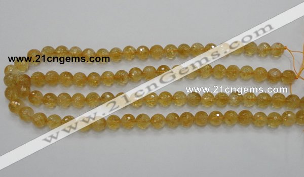 CCR05 15.5 inches 10mm faceted round natural citrine gemstone beads